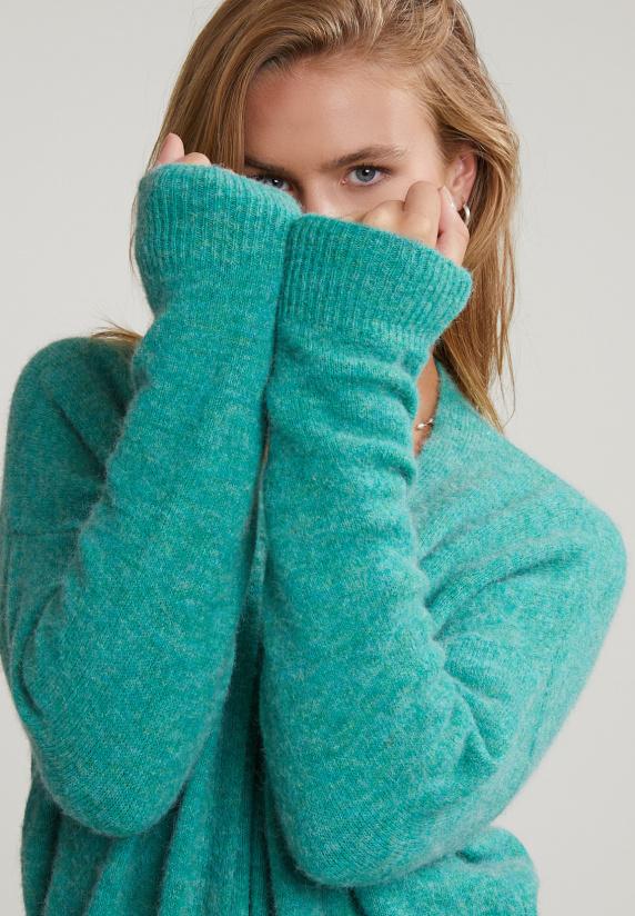 River Woods Groene Lange V-hals Cardigan Lange Mouwen