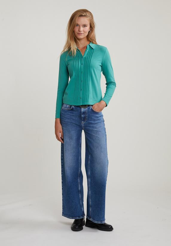 River Woods Jade Groene Klassieke T-shirt Lange Mouwen