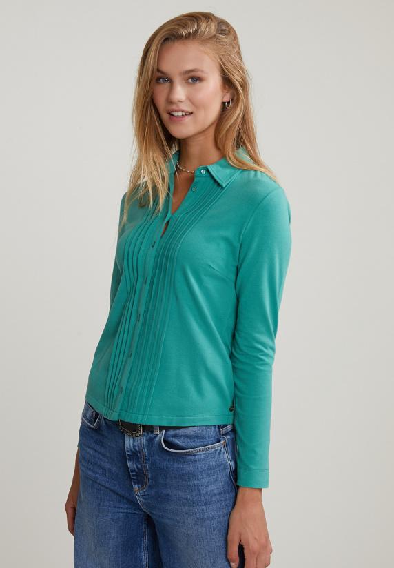 River Woods Jade Groene Klassieke T-shirt Lange Mouwen