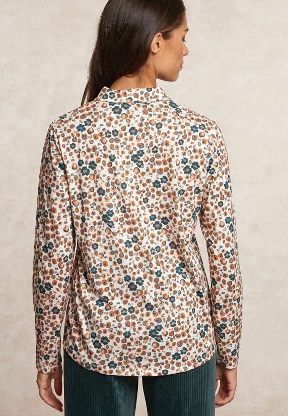 River Woods Jersey Fantasie V-hals Blouse Oranje/groen