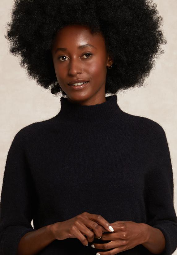 River Woods Jersey Trui Opstaande Kraag 3/4 Mouwen Navy