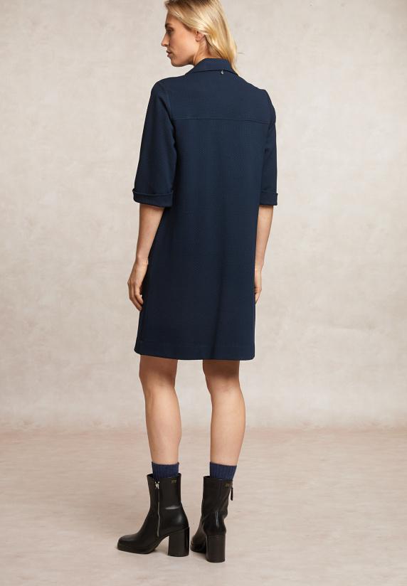 River Woods Jurk 3/4 Mouwen Opgestikte Zakken Blauw