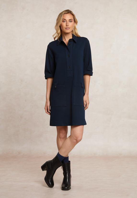 river woods Jurk 3/4 mouwen opgestikte zakken blauw