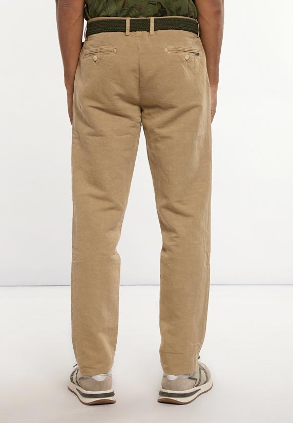 River Woods Katoen-linnen Chinobroek Met Plooien Wheat