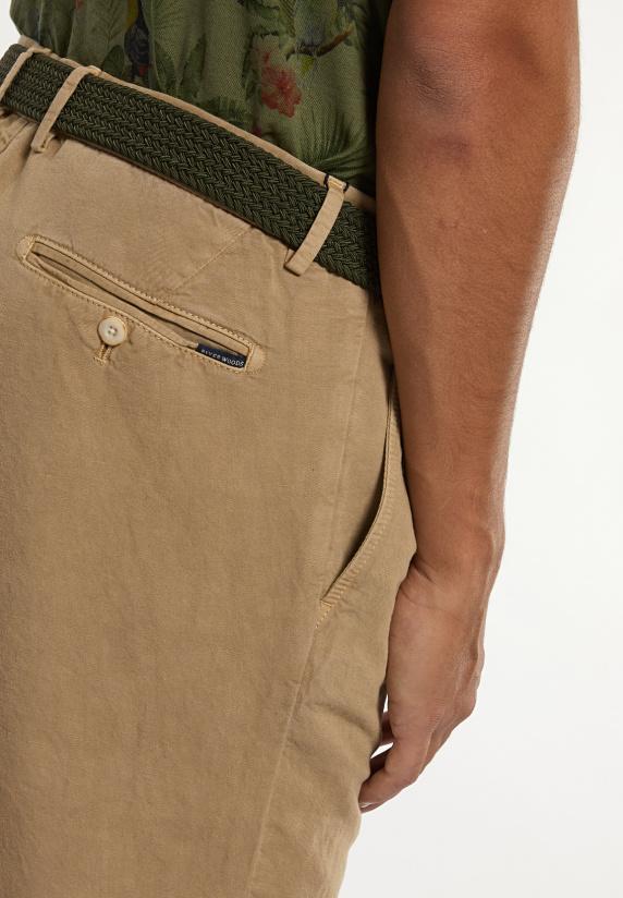 River Woods Katoen-linnen Chinobroek Met Plooien Wheat