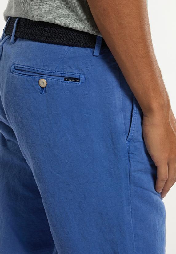 River Woods Katoen-linnen Chinoshort Met Plooien Capri