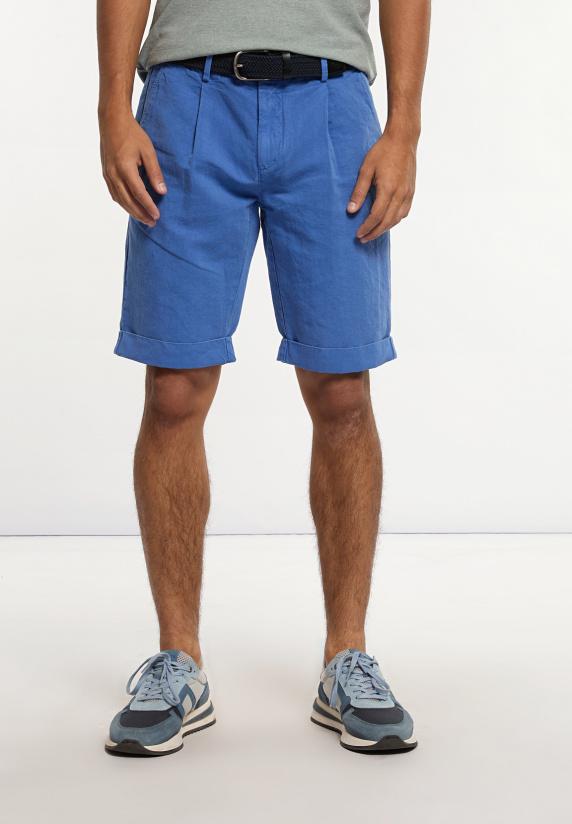 river woods Katoen-linnen chinoshort met plooien capri