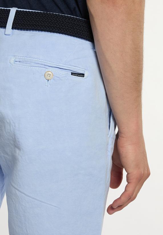 River Woods Katoen-linnen Chinoshort Met Plooien Glacier