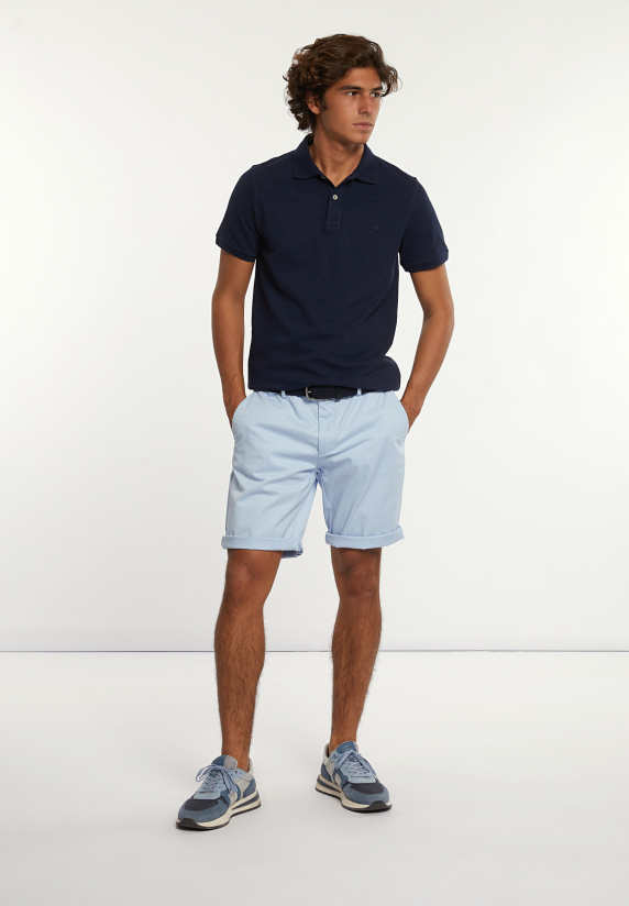 River Woods Katoenen Basic Stretch Chinoshort Glacier