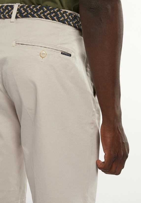 River Woods Katoenen Basic Stretch Chinoshort Lt Sand