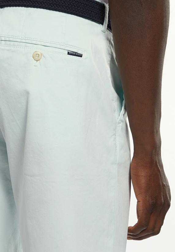 River Woods Katoenen Basic Stretch Chinoshort Mintgroen