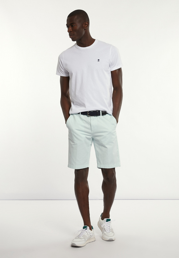 River Woods Katoenen Basic Stretch Chinoshort Mintgroen