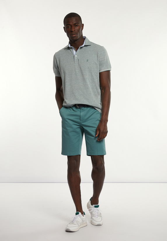 River Woods Katoenen Basic Stretch Chinoshort Opal Green