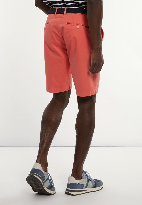 River Woods Katoenen Basic Stretch Chinoshort Pastelrood