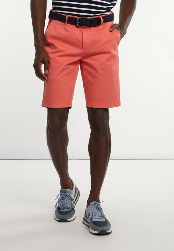 River Woods Katoenen Basic Stretch Chinoshort Pastelrood
