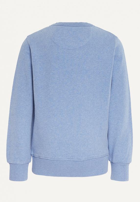 River Woods Katoenen Basic Trui Ronde Hals Dark Soft Persian Blue Mix