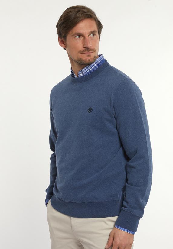 river woods Katoenen basic trui ronde hals dk moonlight mix