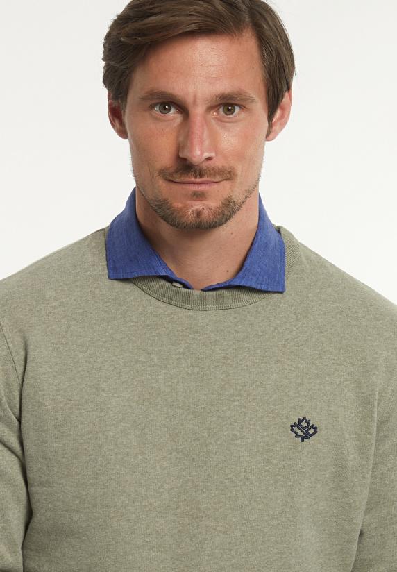 River Woods Katoenen Basic Trui Ronde Hals Jade Mix