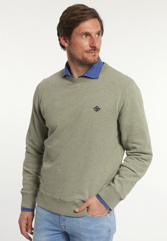 river woods Katoenen basic trui ronde hals jade mix