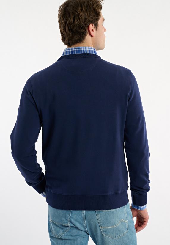 River Woods Katoenen Basic Trui Ronde Hals Midnight Blue Mix