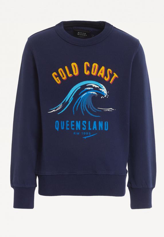 river woods Katoenen basic trui ronde hals midnight blue