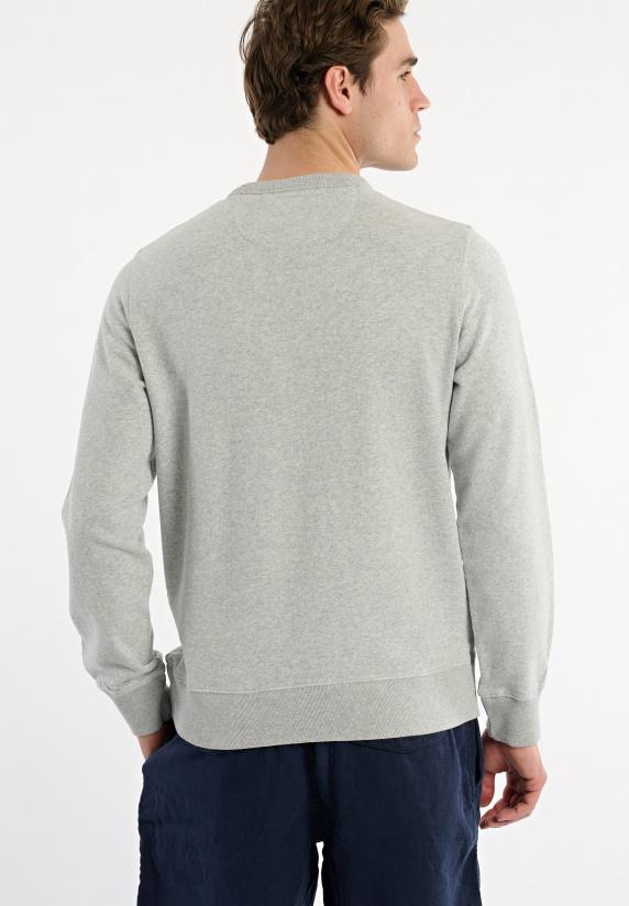 River Woods Katoenen Basic Trui Ronde Hals Pearl Grey Mix