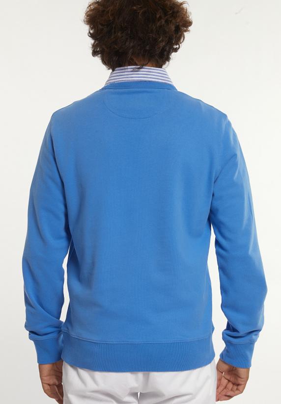 River Woods Katoenen Basic Trui Ronde Hals Soft Azure