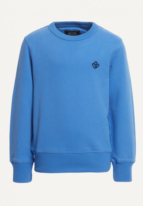 river woods Katoenen basic trui ronde hals soft azure