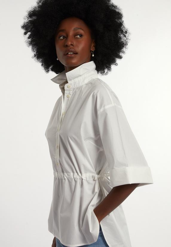 River Woods Katoenen Blouse Wijde Elleboogmouwen écru