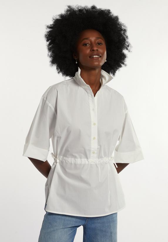 river woods Katoenen blouse wijde elleboogmouwen écru