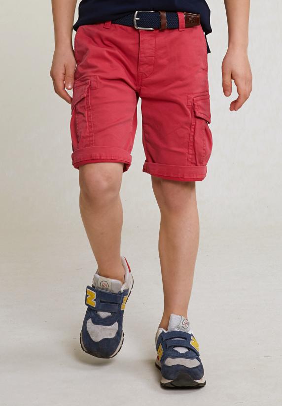 River Woods Katoenen Cargo Short Stretch Bloody Mary