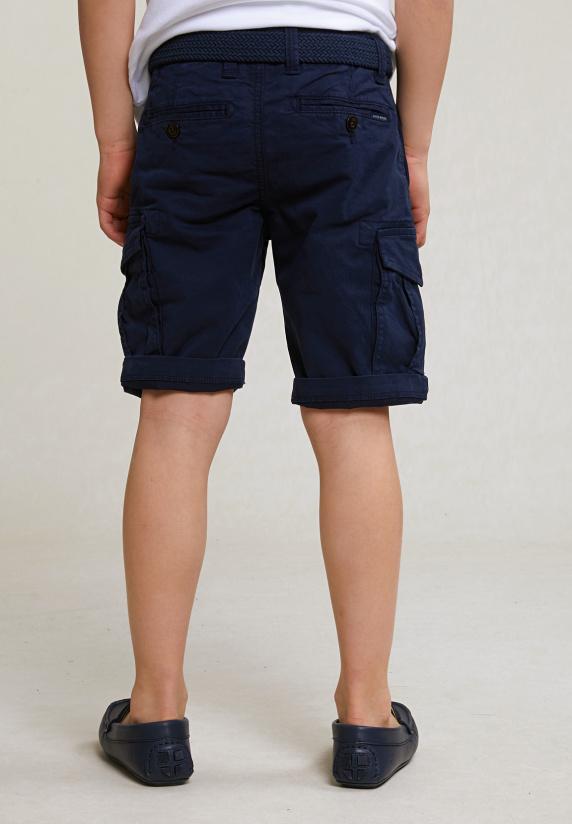 River Woods Katoenen Cargo Short Stretch Henna Blue