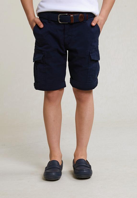 river woods Katoenen cargo short stretch henna blue