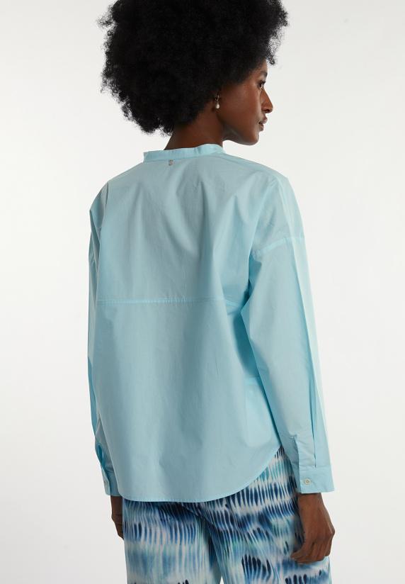 River Woods Katoenen Effen Blouse Lange Mouwen Blauw