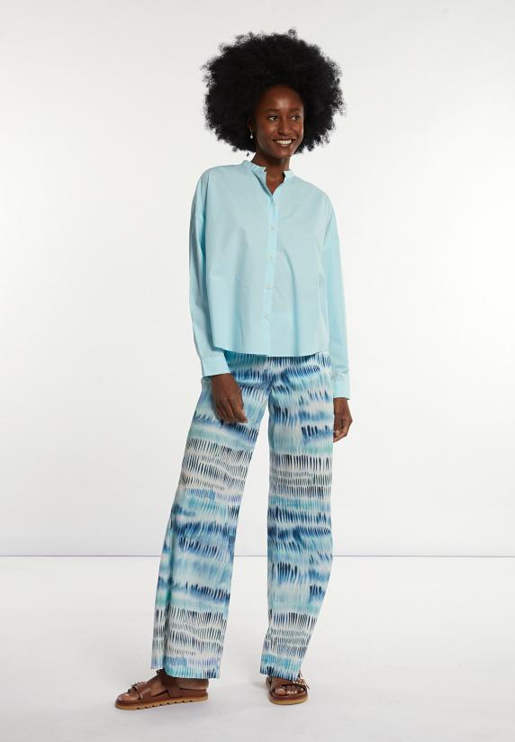 River Woods Katoenen Effen Blouse Lange Mouwen Blauw