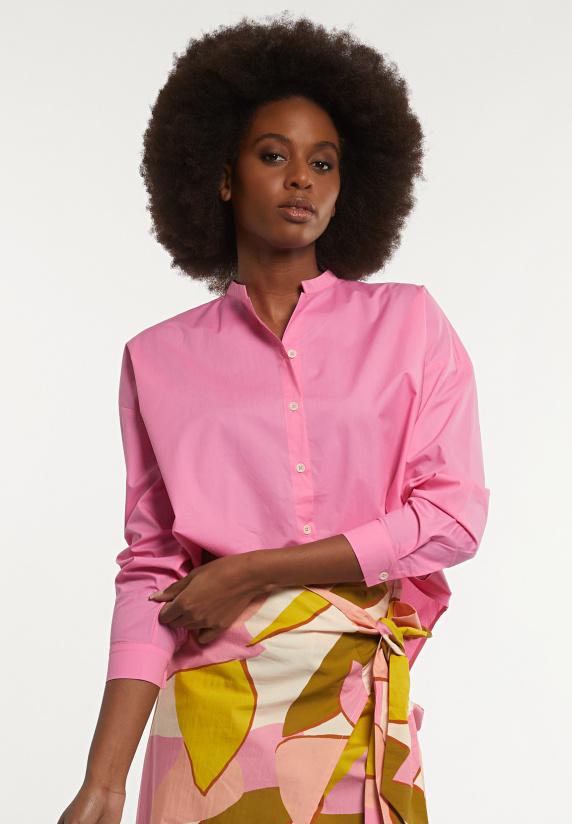 river woods Katoenen effen blouse lange mouwen roze