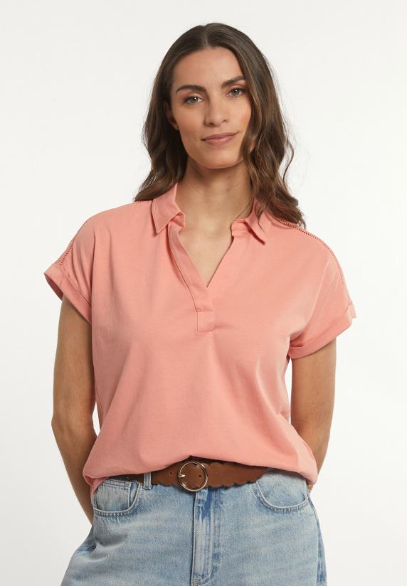 river woods Katoenen effen polo T-shirt korte mouwen oranje