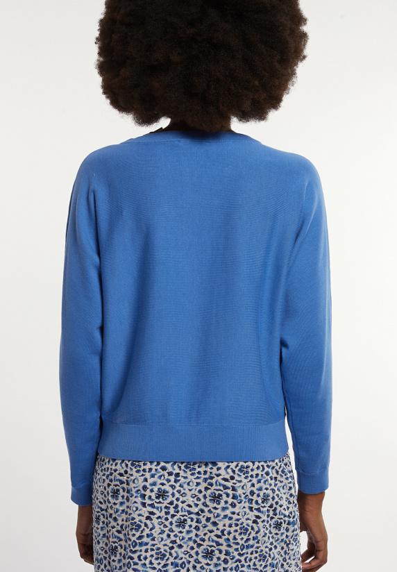 River Woods Katoenen Effen Trui Ronde Hals Lange Mouwen Blauw