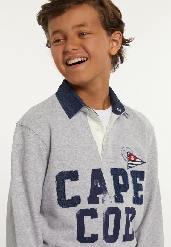 River Woods Katoenen Fancy Rugby Polotrui Pearl Grey Mix