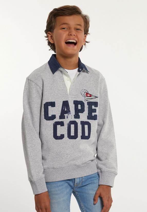 river woods Katoenen fancy rugby polotrui pearl grey mix