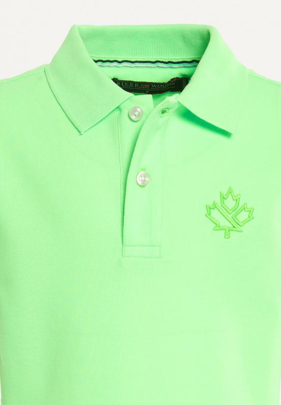 River Woods Katoenen Fancy Sportieve Pique Polo Neon Green