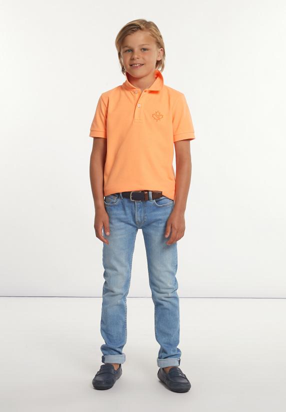 River Woods Katoenen Fancy Sportieve Pique Polo Neon Orange