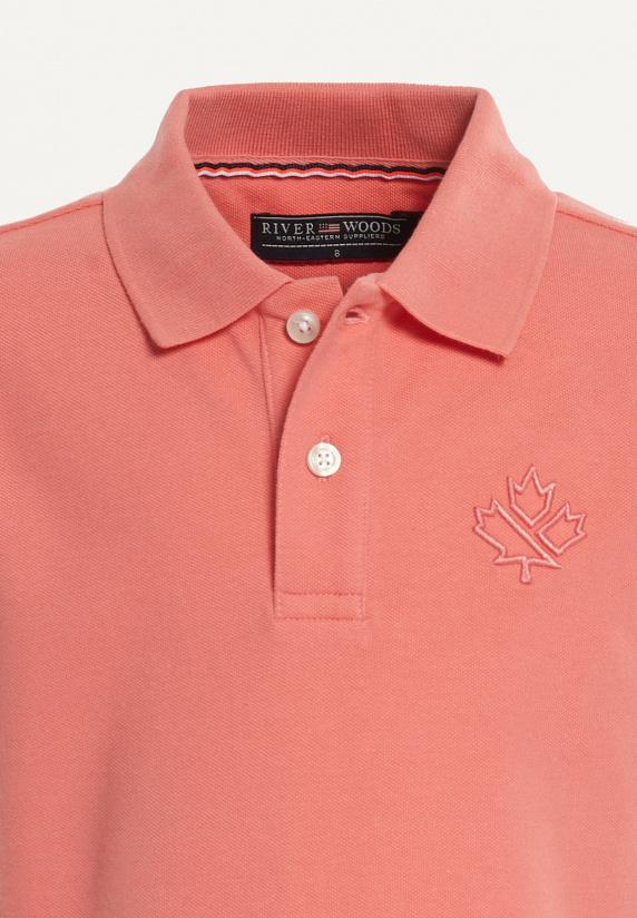 River Woods Katoenen Fancy Sportieve Pique Polo Pastel Red