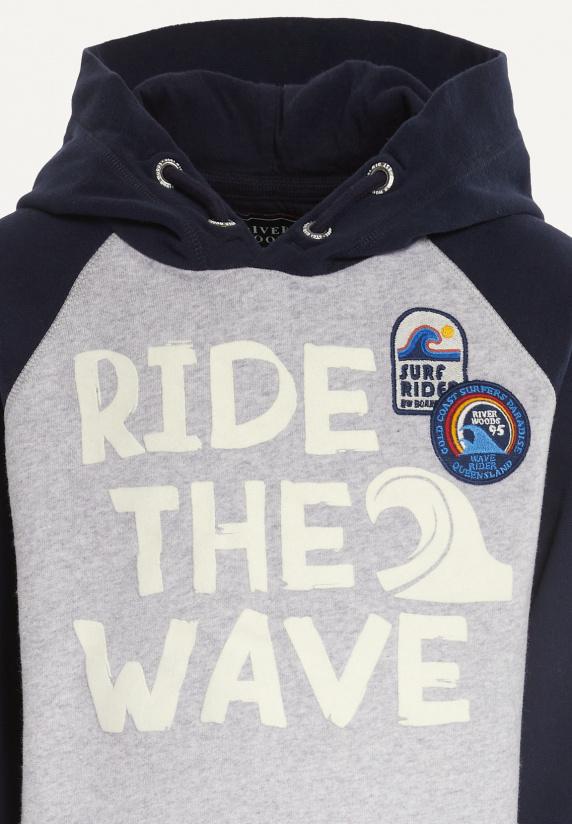 River Woods Katoenen Fantasie Hoodie Pearl Grey Mix