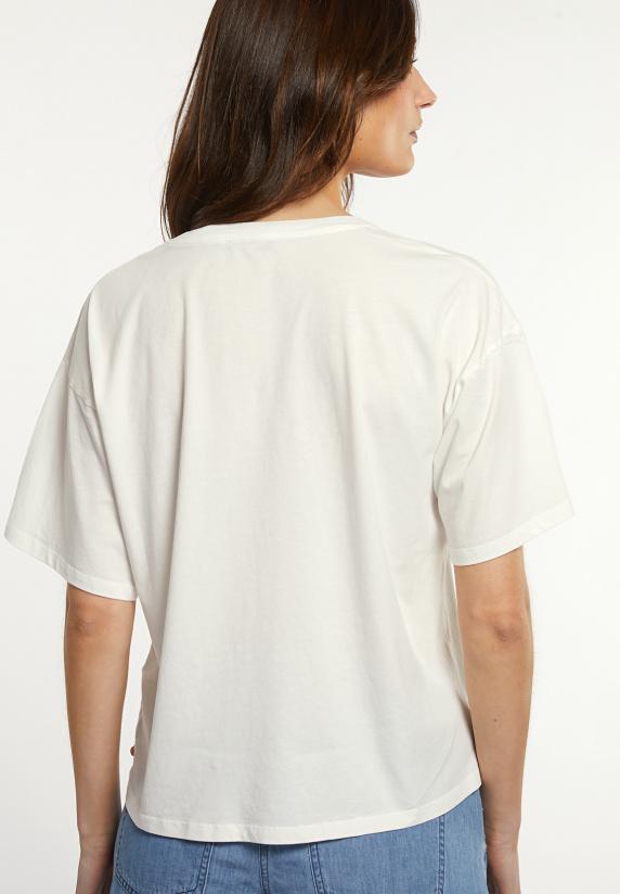 River Woods Katoenen Fantasie T-shirt Ronde Hals Korte Mouwen écru