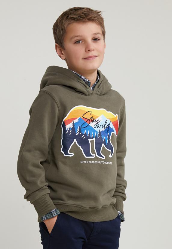 river woods Katoenen fantasietrui met kap table mountain