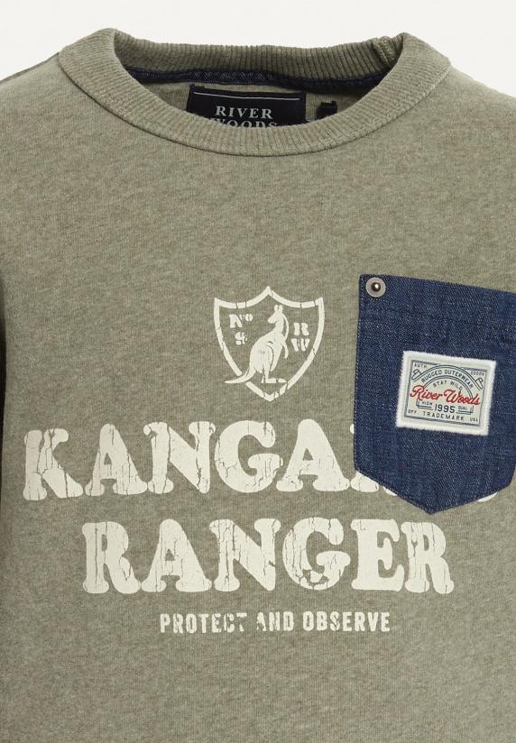 River Woods Katoenen Fantasietrui Ronde Hals Jade Mix