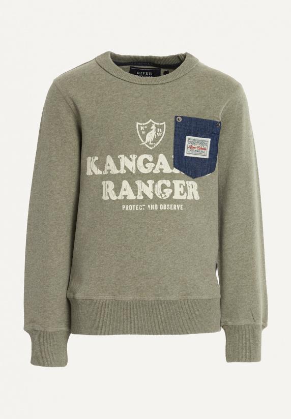 river woods Katoenen fantasietrui ronde hals jade mix