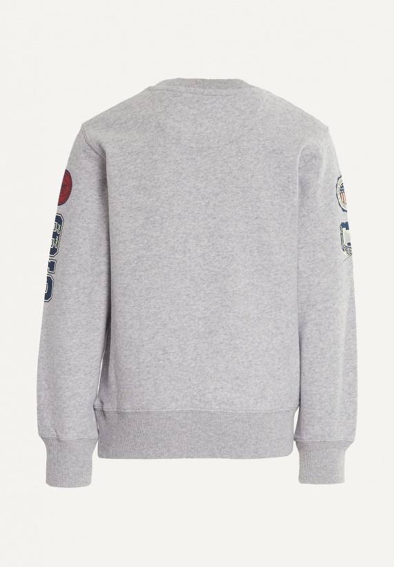 River Woods Katoenen Fantasietrui Ronde Hals Pearl Grey Mix