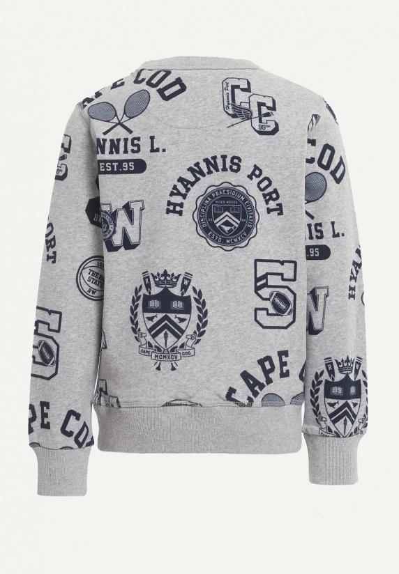 River Woods Katoenen Fantasietrui Ronde Hals Pearl Grey Mix